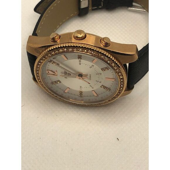Fossil Q FTW5016 Womens Black Leather Analog White Dial Hybrid Smart Watch HK143 - Picture 6 of 9